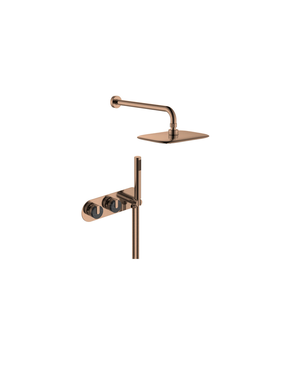 2 IN 1 SHOWER SET-ROSE GOLD BRUSHED
