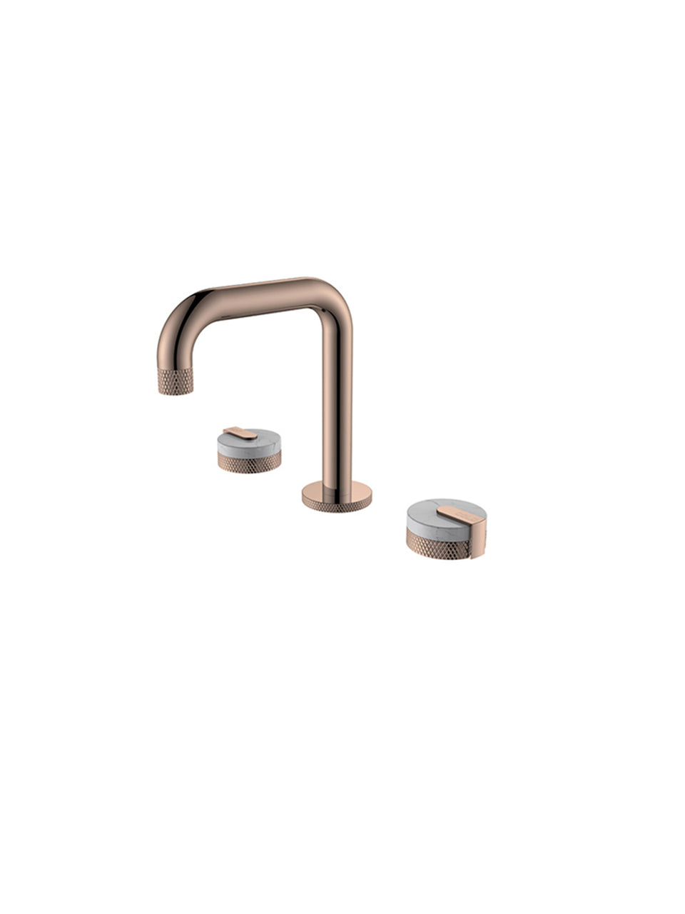 SQUARE DECK MOUNTED BATHROOM TAPWARE – ROSE GOLD