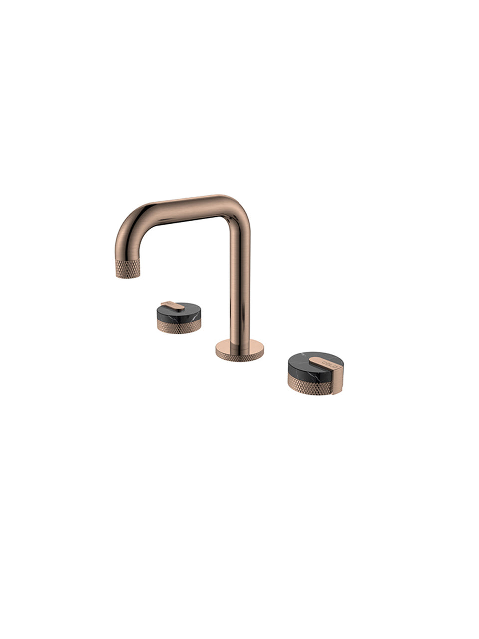 SQUARE DECK MOUNTED BATHROOM TAPWARE – ROSE GOLD BRUSHED