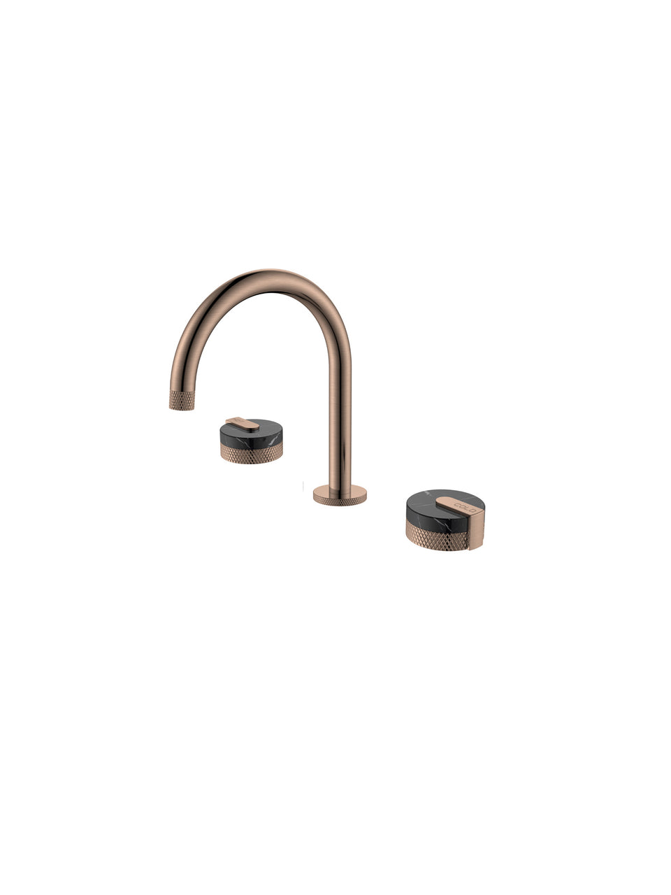DECK MOUNTED BATHROOM BASIN MIXER TAP-ROSE GOLD BRUSHED