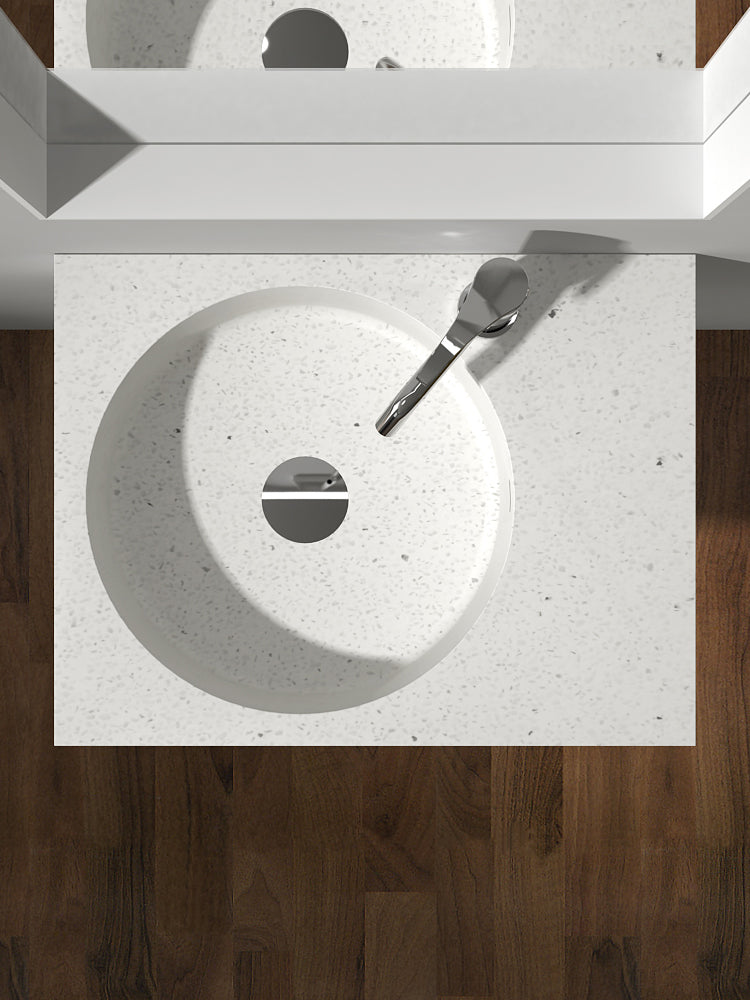 ACRYLIC WALL-MOUNTED OR COUNT TOP WASH BASIN SINK-MATTE WHITE