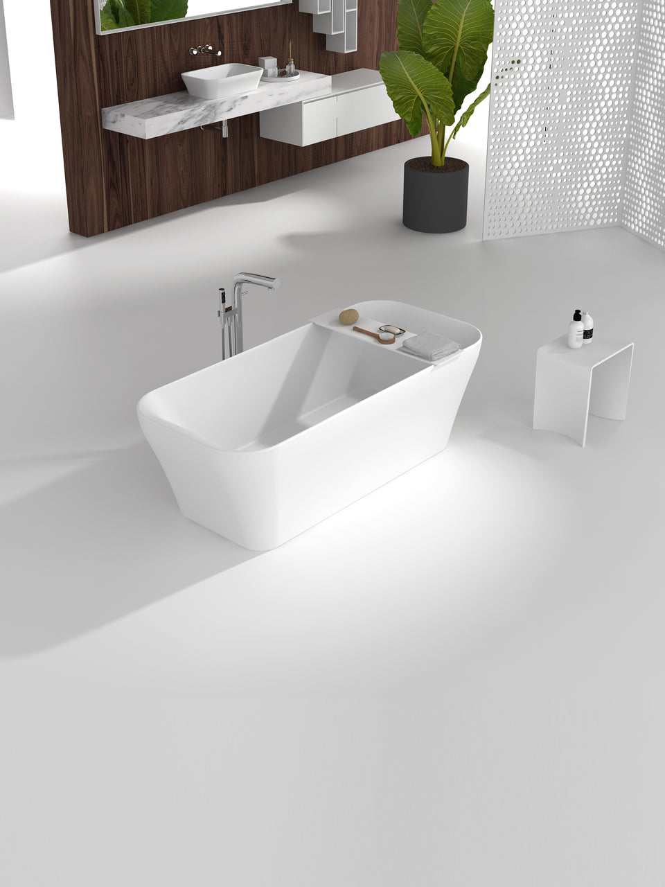 ACRYLIC FREE STANDING BATH-MATTE WHITE