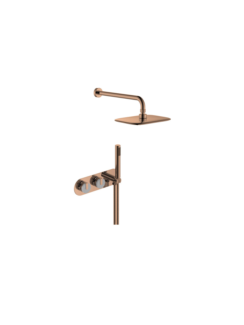 2 IN 1 SHOWER SET-ROSE GOLD