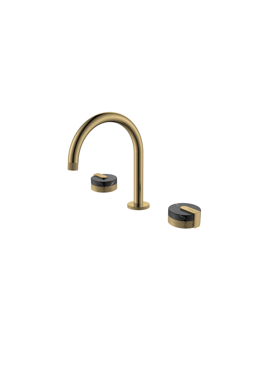 DECK MOUNTED BATHROOM BASIN MIXER TAP-GOLD BRUSHED