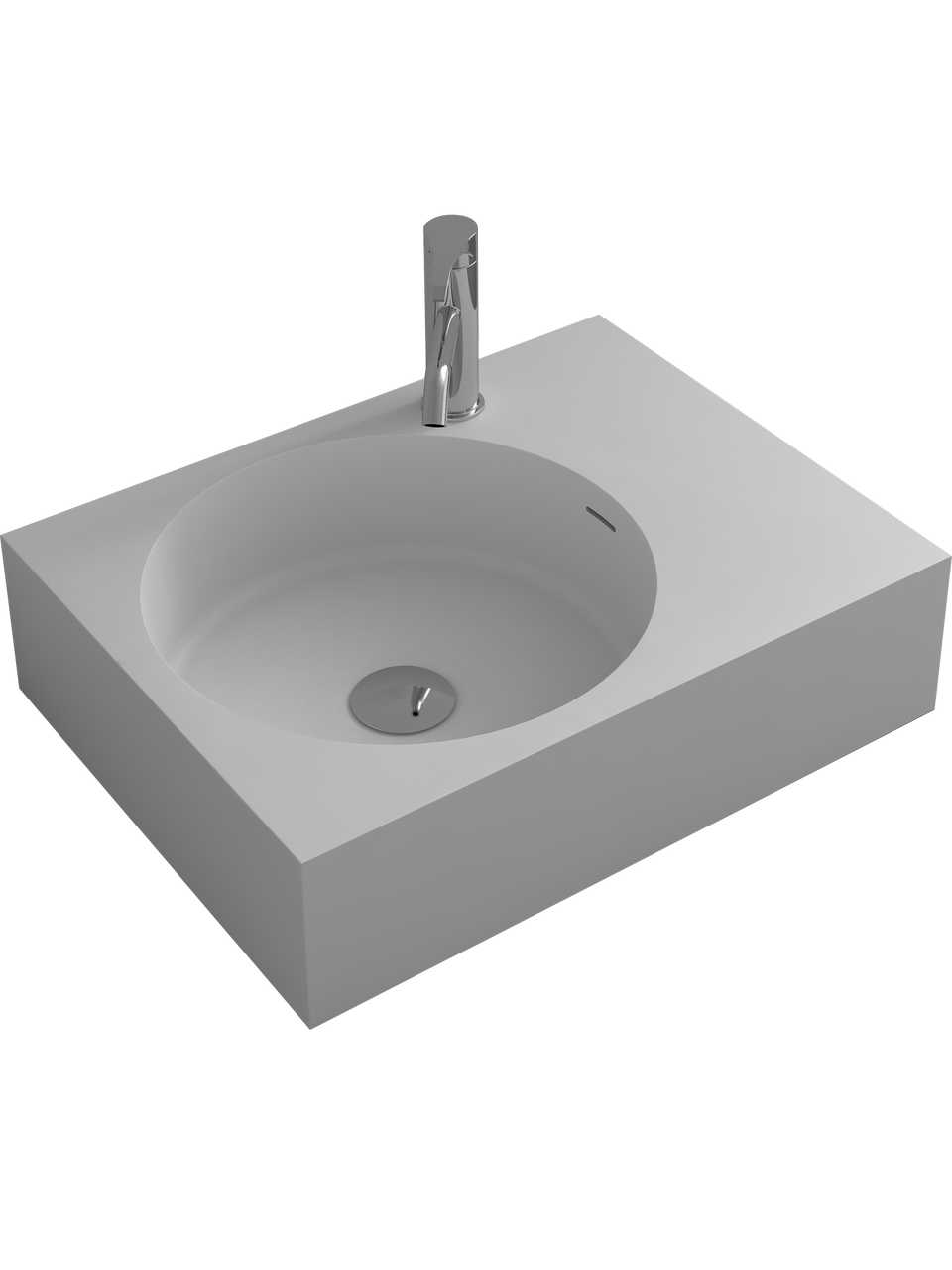 ACRYLIC WALL-MOUNTED OR COUNT TOP  WASH BASIN SINK-MATTE WHITE