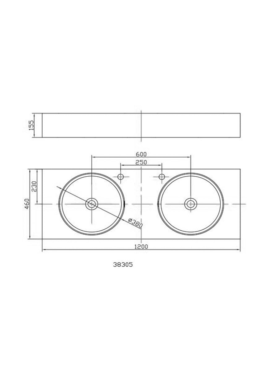 WALL-MOUNTED OR COUNTER TOP ACRYLIC WASH BASIN SINK