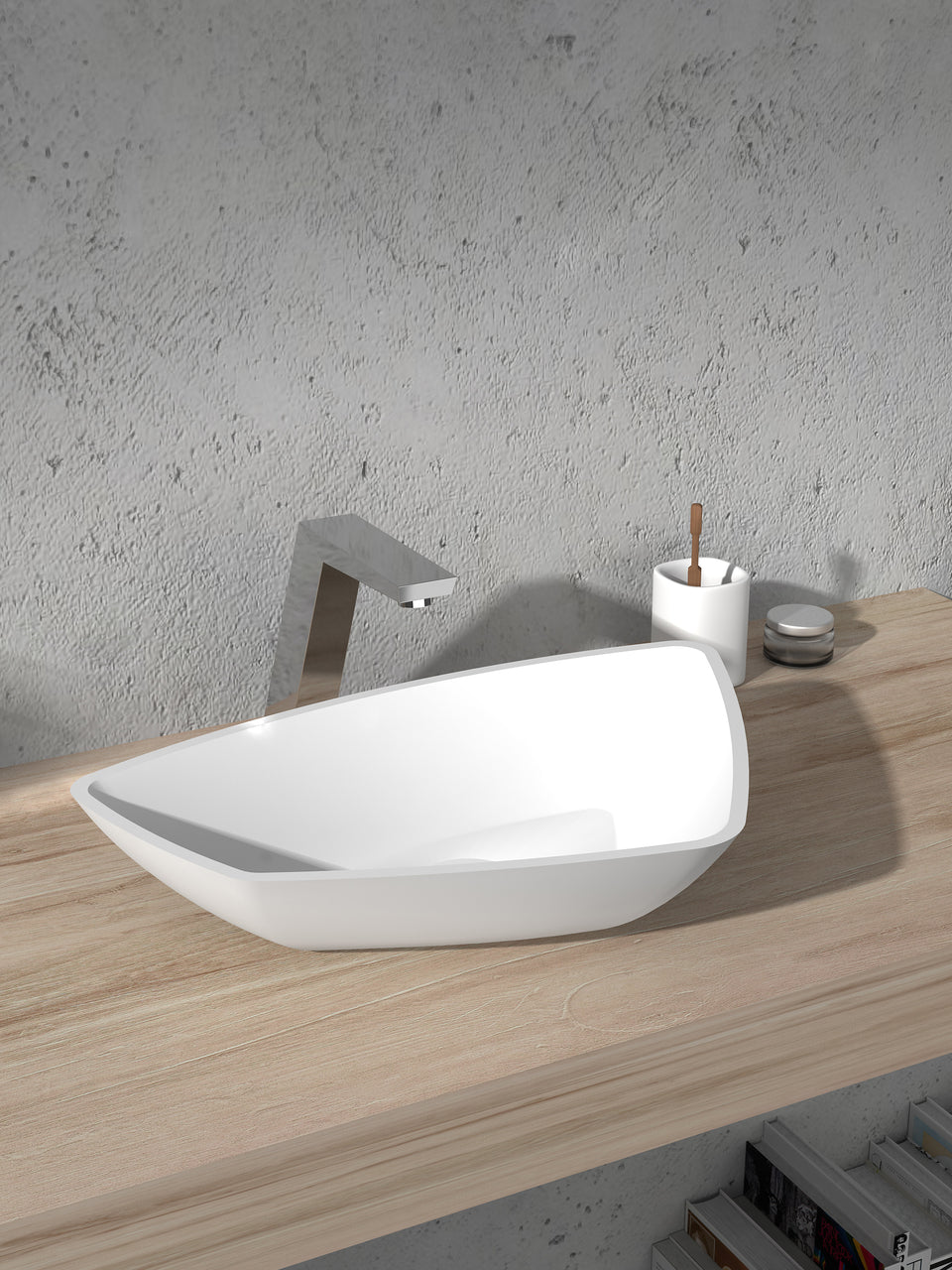 ACRYLIC WASH BASIN SINK-MATTE WHITE