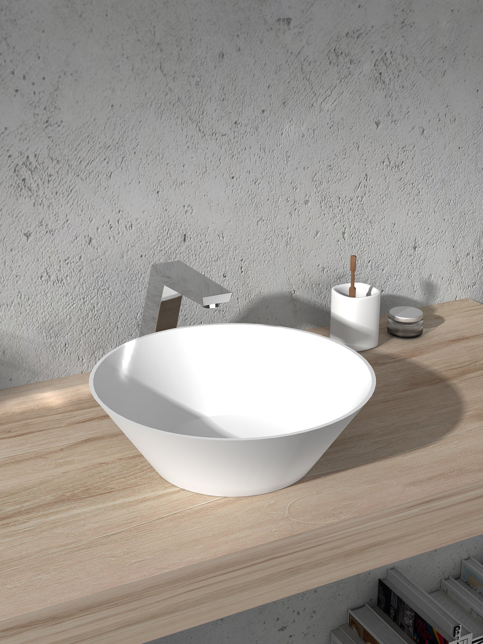 ACRYLIC WASH BASIN SINK-MATTE WHITE