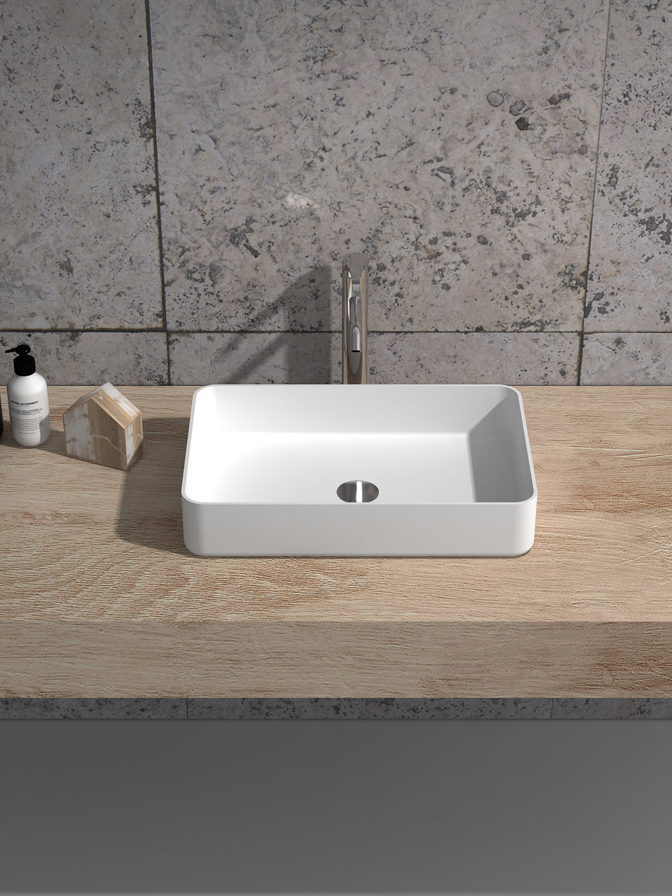 ACRYLIC WASH BASIN SINK-MATTE WHITE