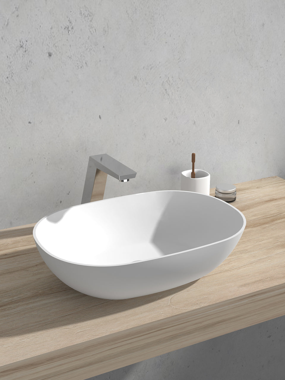 ACRYLIC WASH BASIN SINK-MATTE WHITE