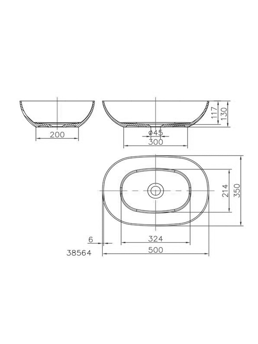 ACRYLIC WASH BASIN SINK-MATTE WHITE