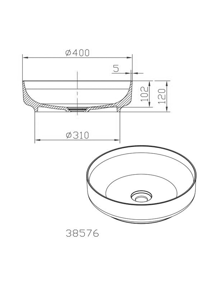 ACRYLIC WASH BASIN SINK-MATTE WHITE