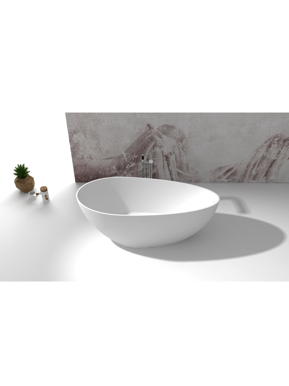 ACRYLIC FREE STANDING BATH-MATTE WHITE