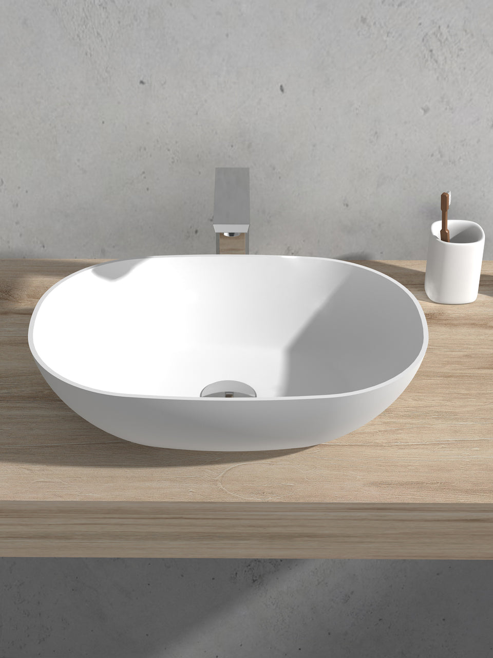 ACRYLIC WASH BASIN SINK-MATTE WHITE