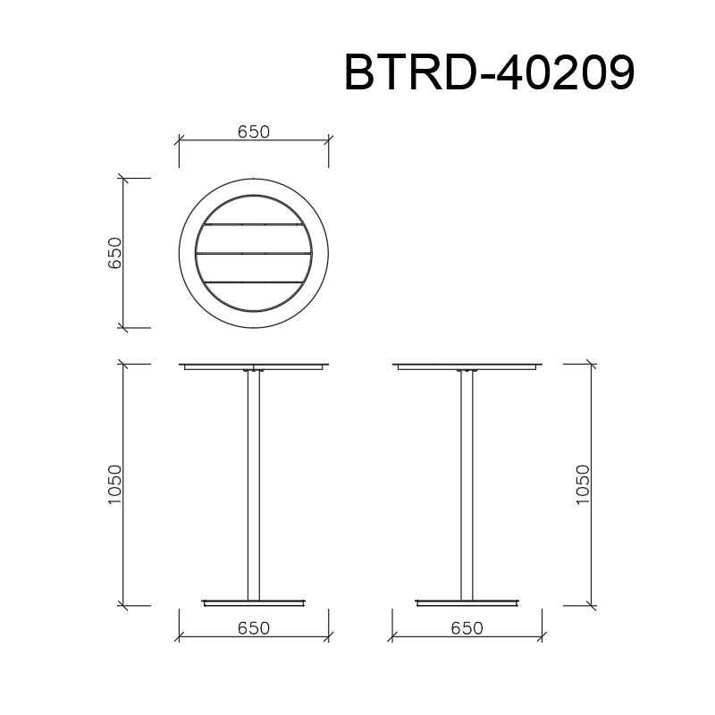 NEMI BAR TABLE ROUND OUTDOOR ALUMINIUM-BTRD