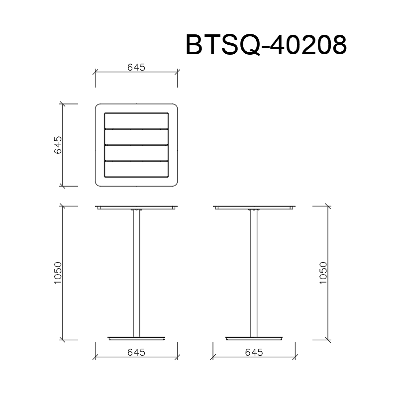 NEMI BAR TABLE SQUARE OUTDOOR ALUMINIUM