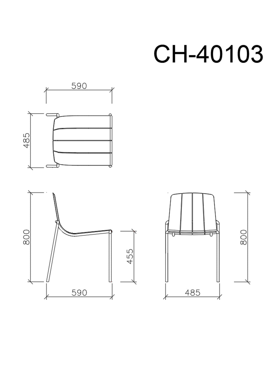 DASIA DINING CHAIR OUTDOOR ALUMINUM STACKABLE