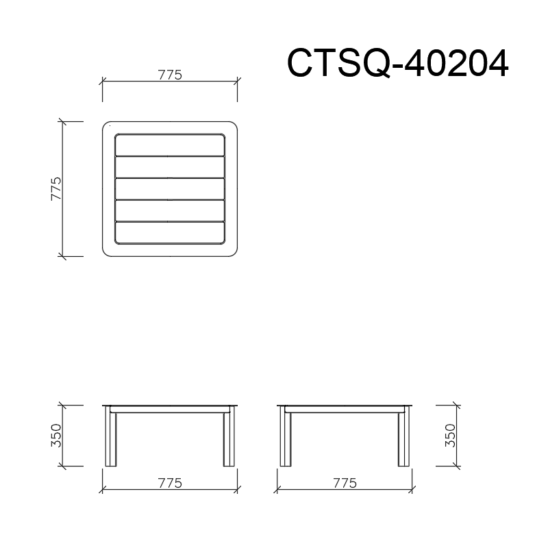 NEMI COFFEE TABLE SQUARE OUTDOOR ALUMINIUM