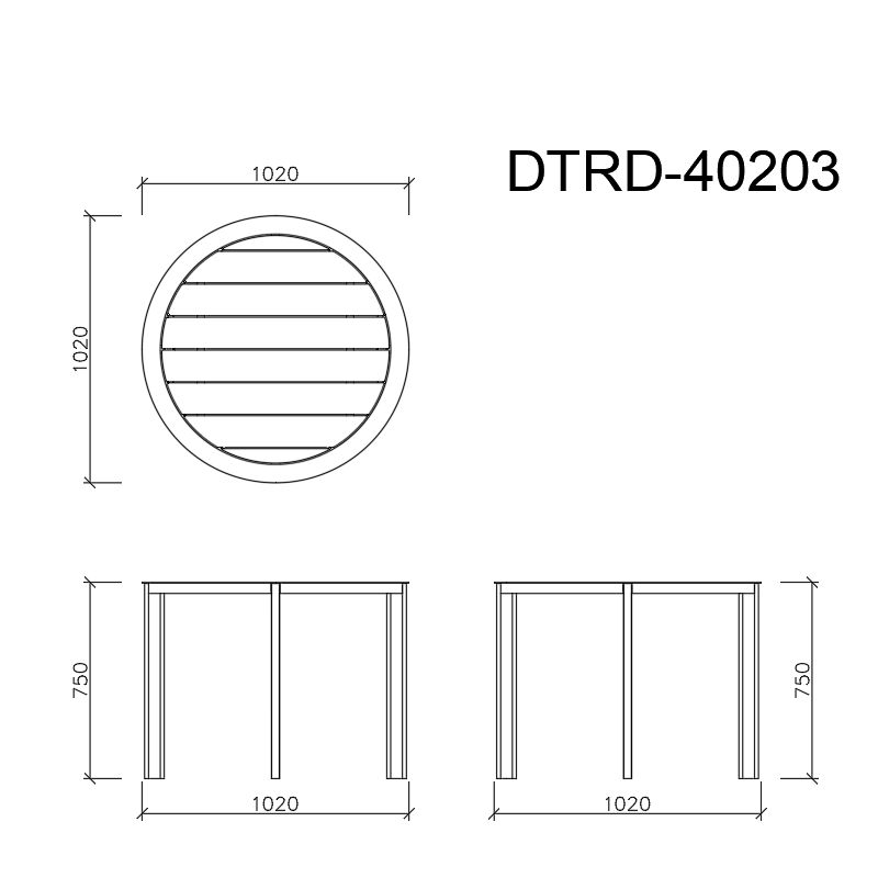 NEMI DINING TABLE ROUND OUTDOOR ALUMINIUM-DTRD