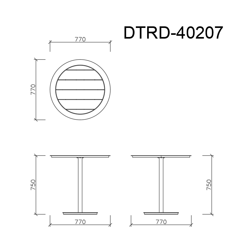 NEMI BAR DINING TABLE ROUND OUTDOOR ALUMINIUM