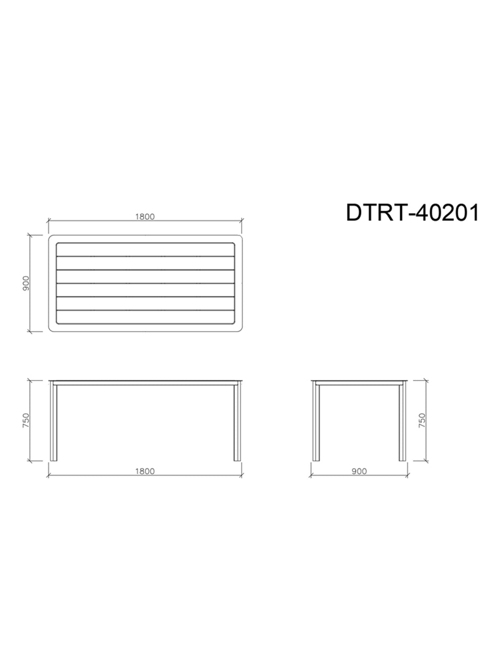 NEMI DINING TABLE RECTANGULAR OUTDOOR ALUMINIUM-DTRT