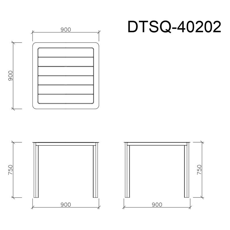 MEMI DINING SQUARE OUTDOOR ALUMINIUM