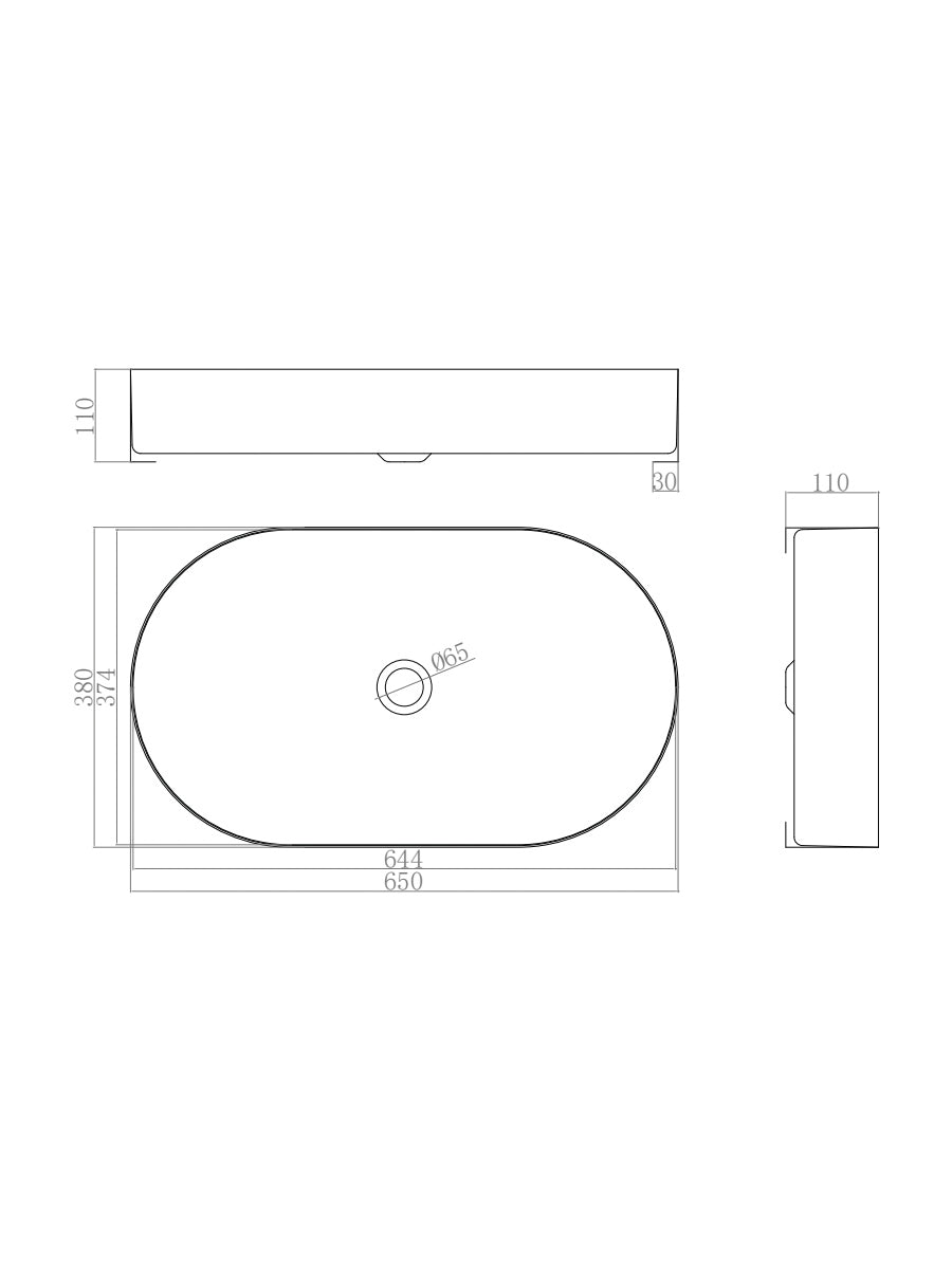 OVAL 304 STAINLESS STEEL BATHROOM BASIN SINK