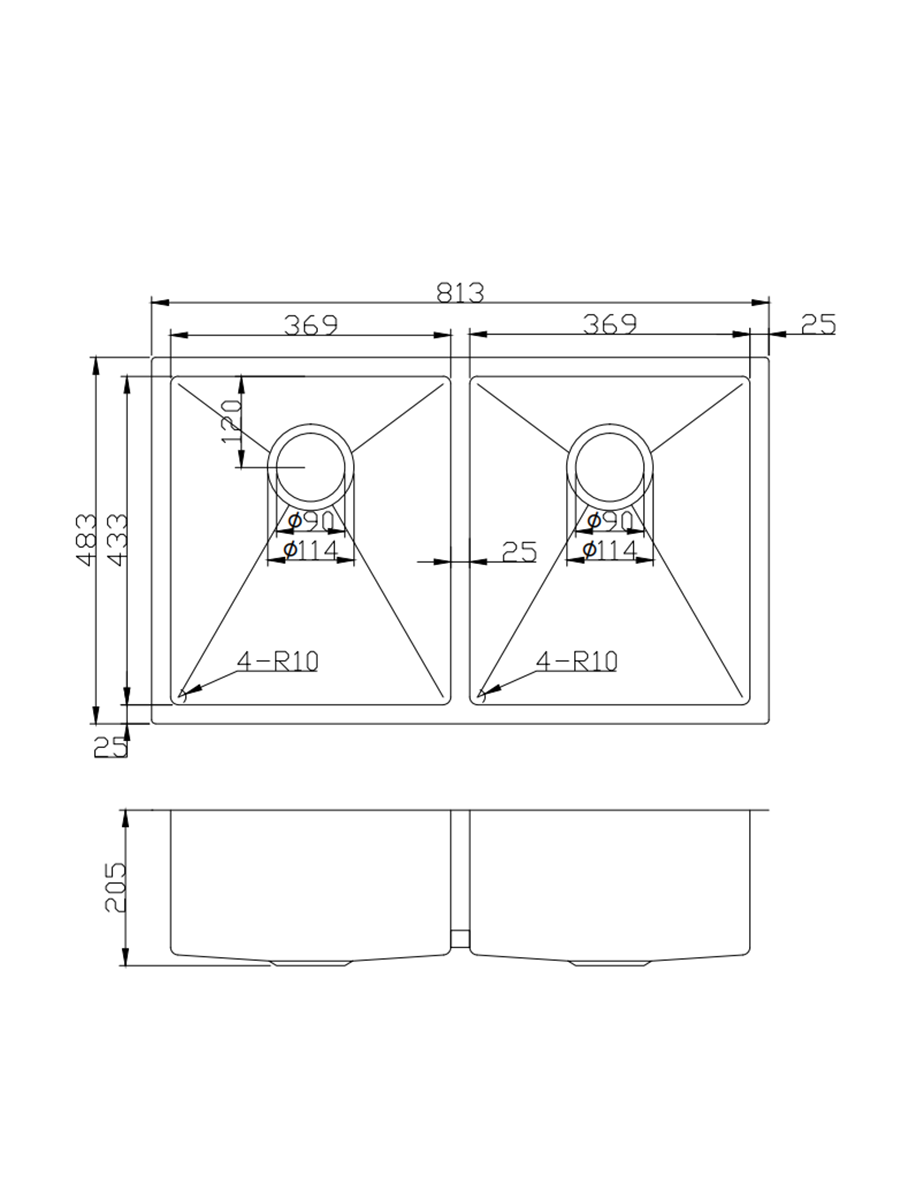 HAND MADE DOUBLE KITCHEN SINK