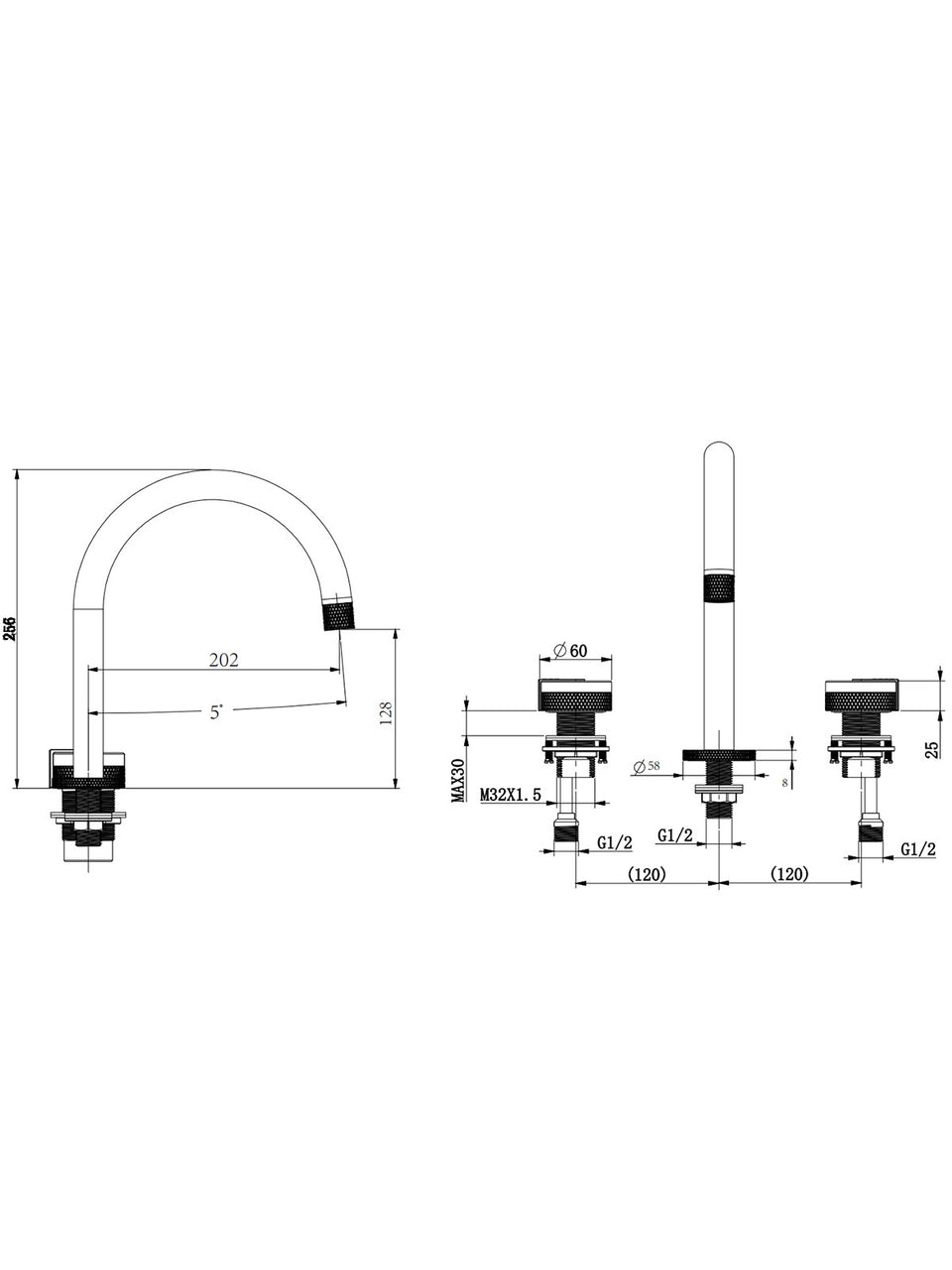 DECK MOUNTED BASIN MIXER TAP-CHROME