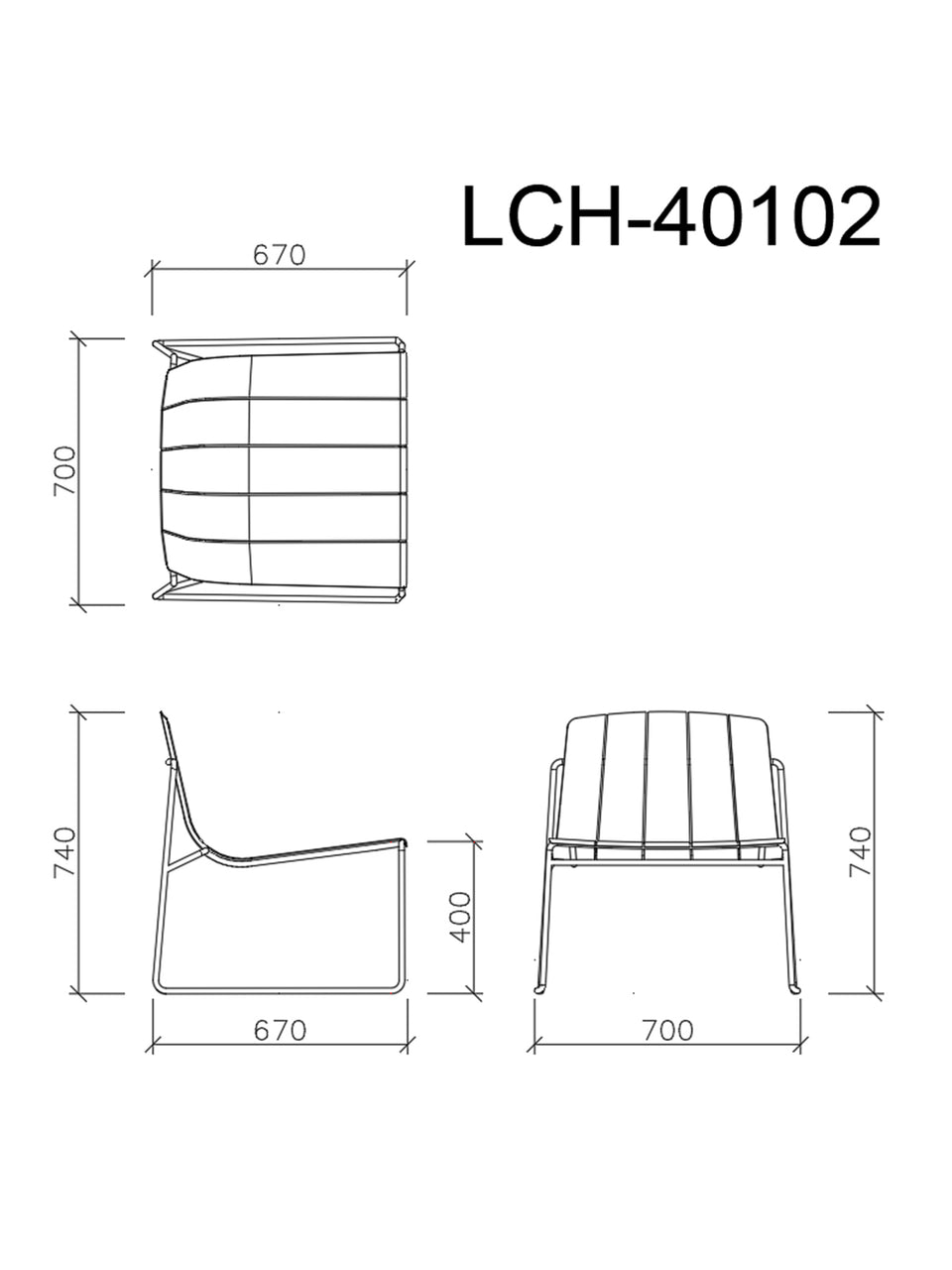 DASIA LOUNGE CHAIR OUTDOOR ALUMINIUM ATACKABLE SHLIDE FRAME