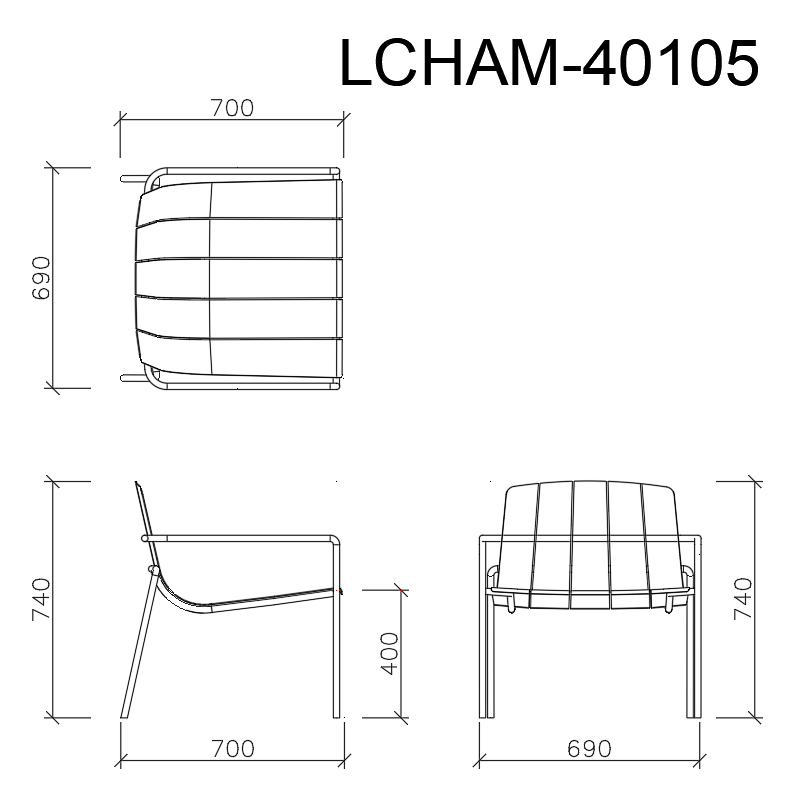 DASIA LOUNGE CHAIR WITH ARMREST OURDOOR ALUMINIUM STACKABLE